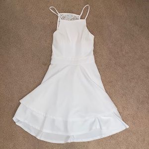 white semi- formal dress